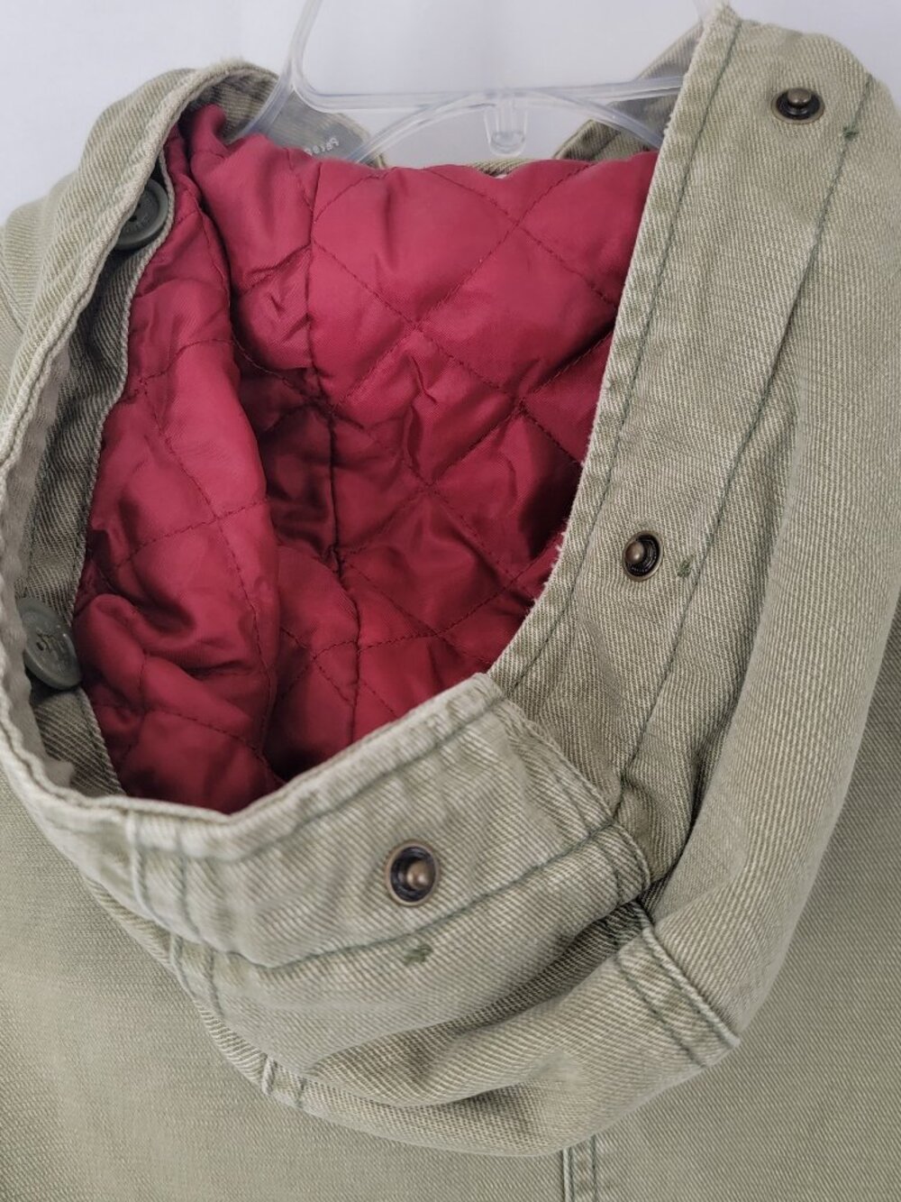 ABERCROMBIE & FITCH Womens Jacket M Cropped GREEN Utility Bomber Quilted VTG Y2K - Picture 7 of 15